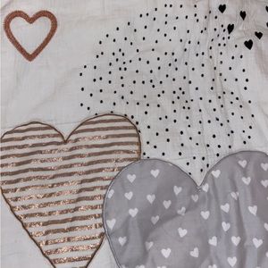 Lamb’s and Ivy Heart to Heart blanket & bed skirt.